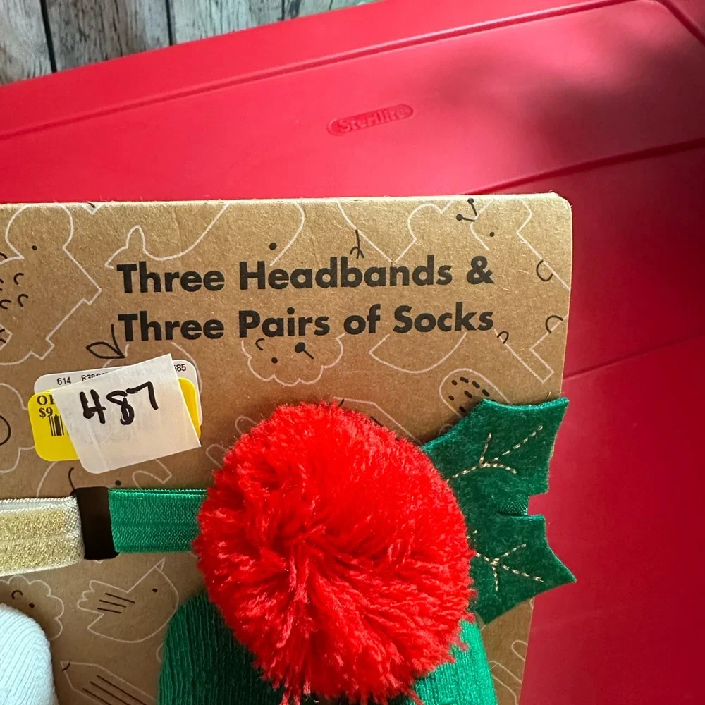 Baby Essentials Holiday Headbands and Socks Set
